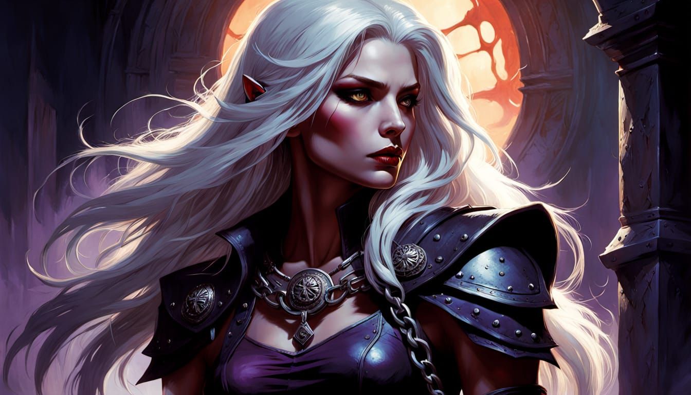 Surreal Gothic Goddess with Dark, Animal-Inspired Armor