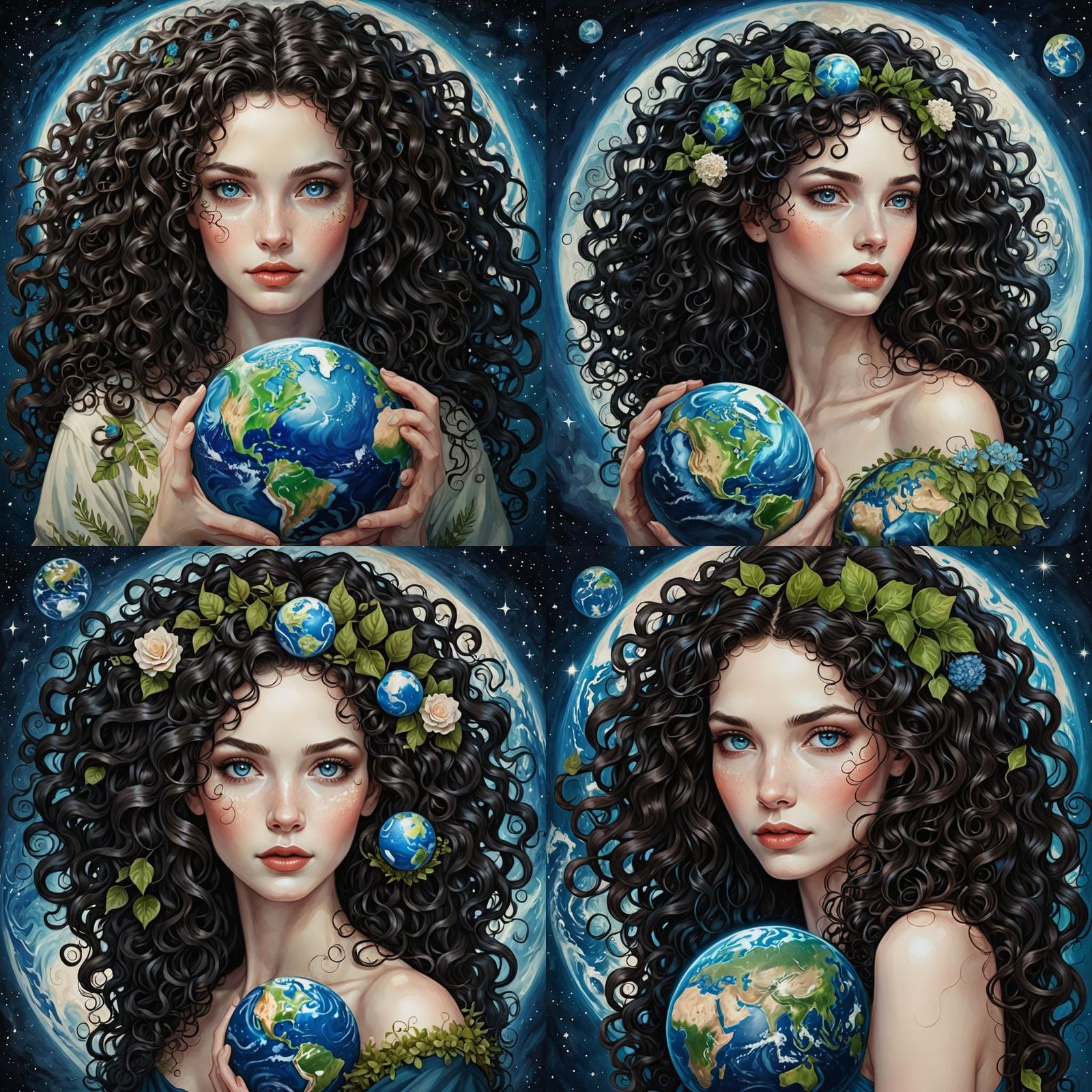 Mother Nature Hugging Earth: Digital Art