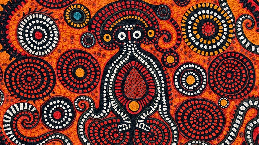 Vibrant Aboriginal Artwork in Papunya Tula Style