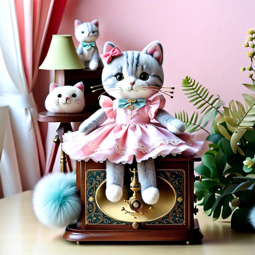 Ballerina Cat Music Box: Playful Whimsy