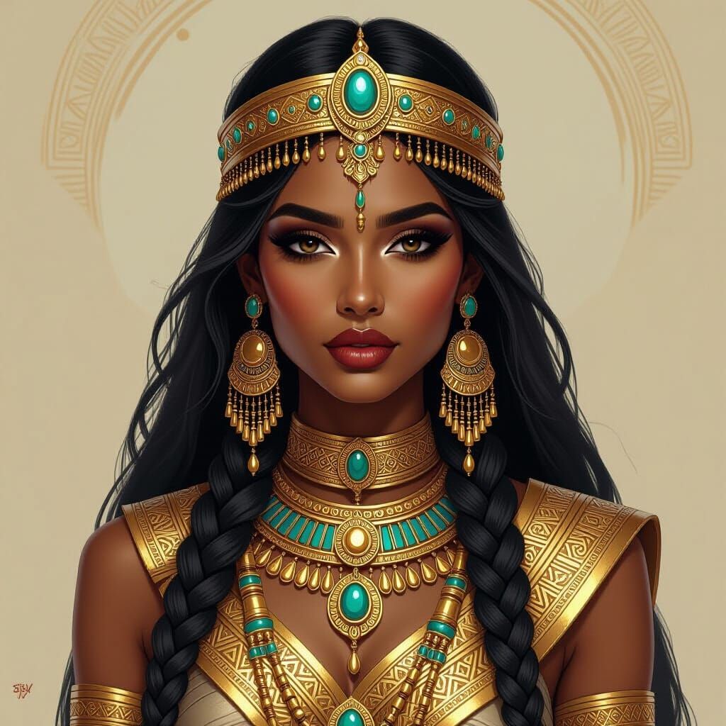 Ornate Sumerian Queen in Mesopotamian Style