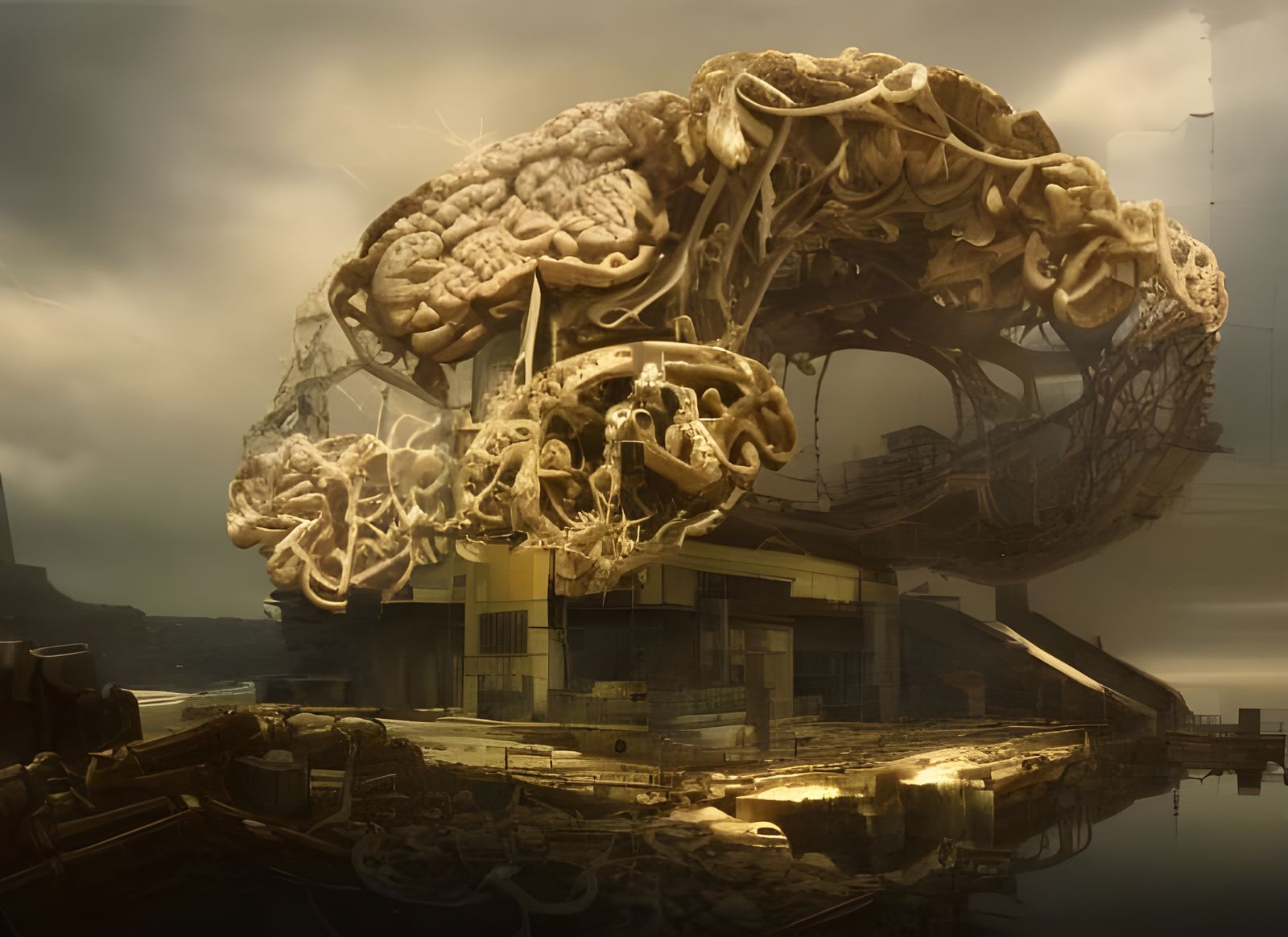 Deconstructed Human Brain in Industrial Style