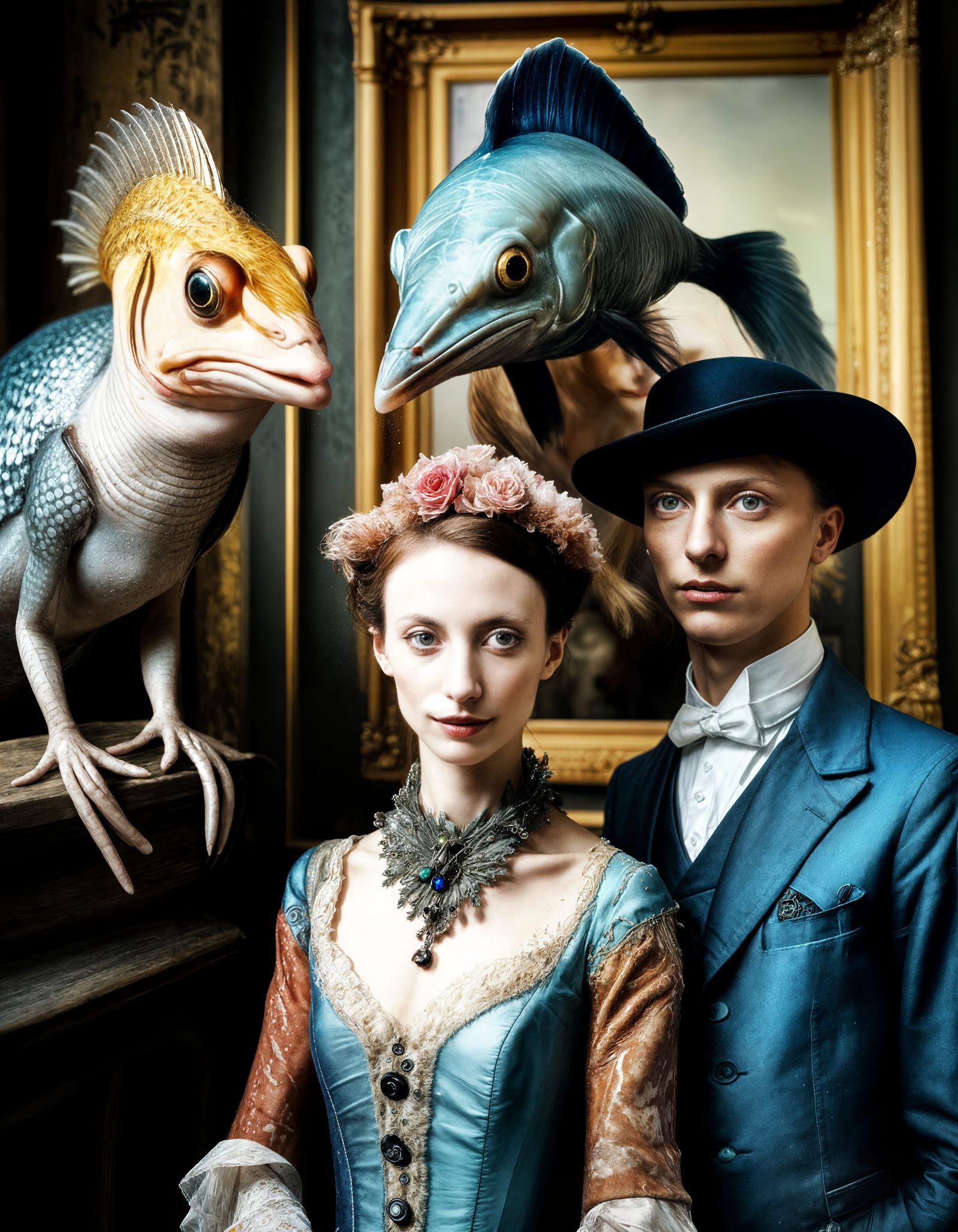 Detailed Hyperrealistic Painting with Magical Particles