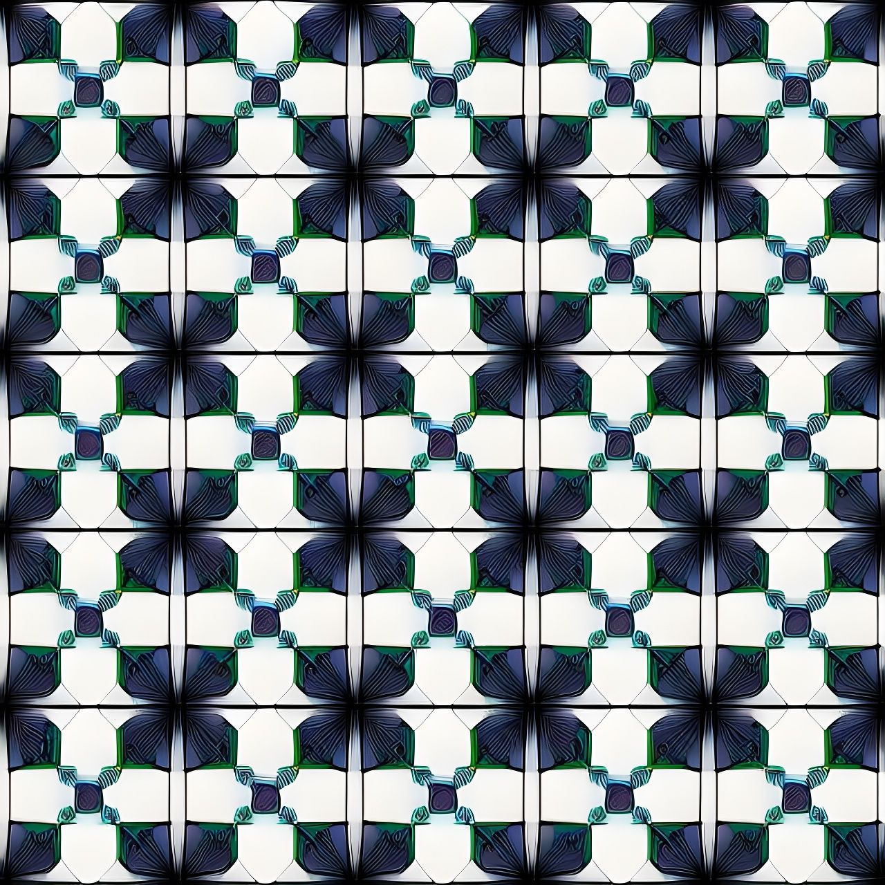 Symmetrical Zentangle Design in Black and White