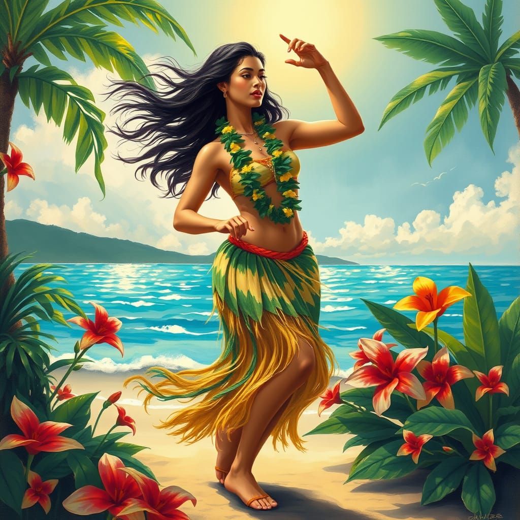 Surreal Island Goddess in Tropical Bloom