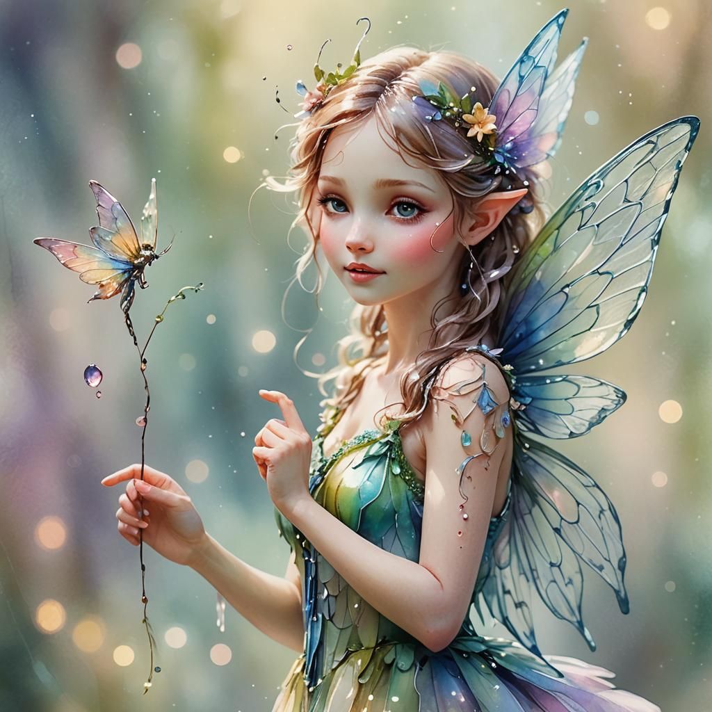 Enchanting Fairy Dances in Watercolor Style