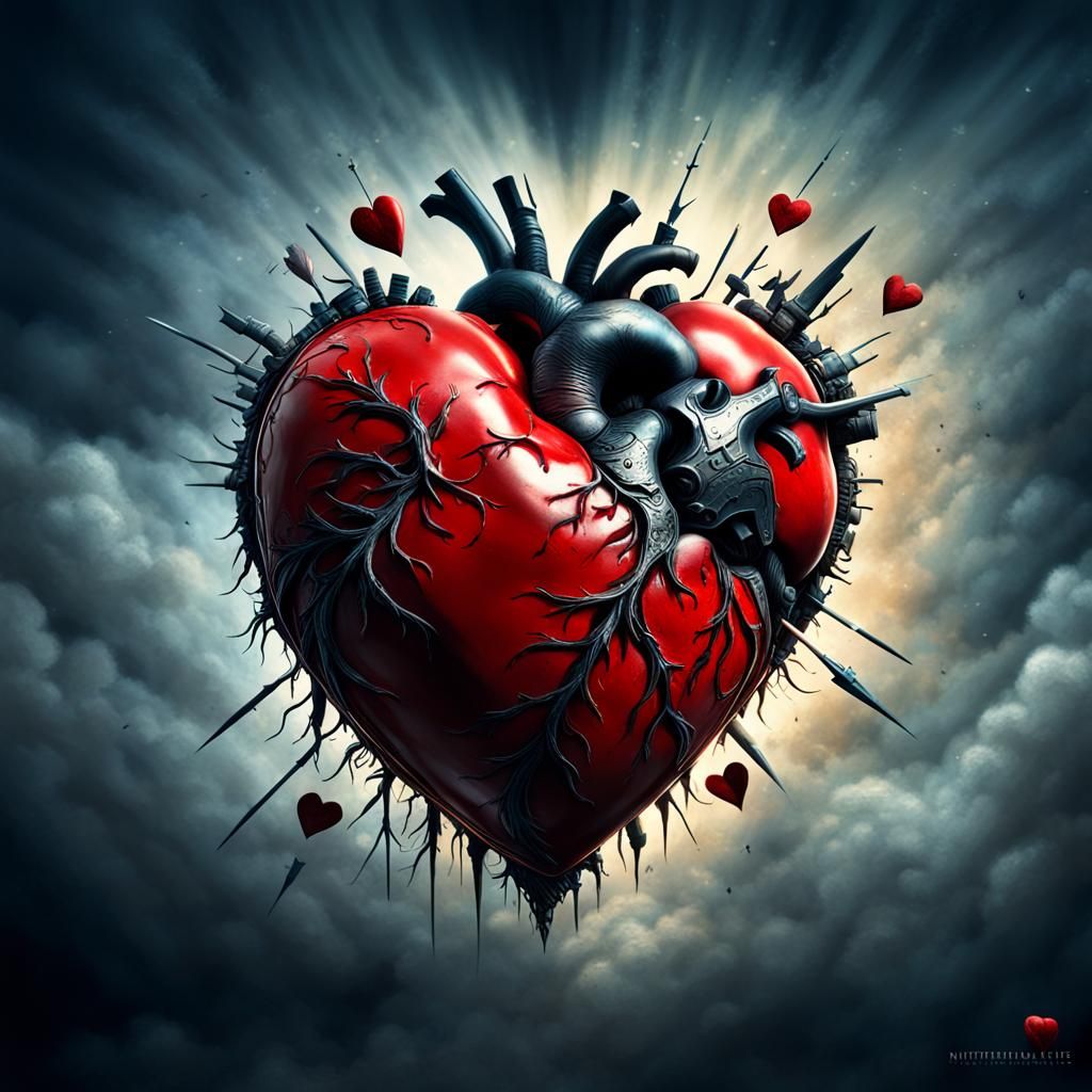 Intricate Wounded Heart in HDR