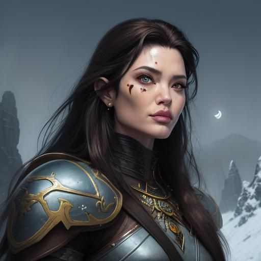 Barbarian Warrioress and Yak in DreamWorks Style