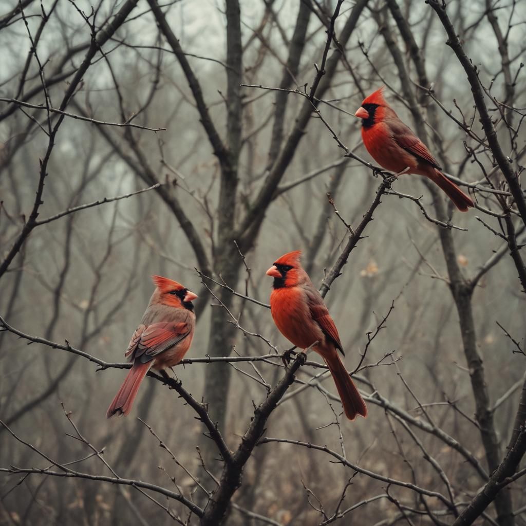 Cinematic Cardinals in Winter