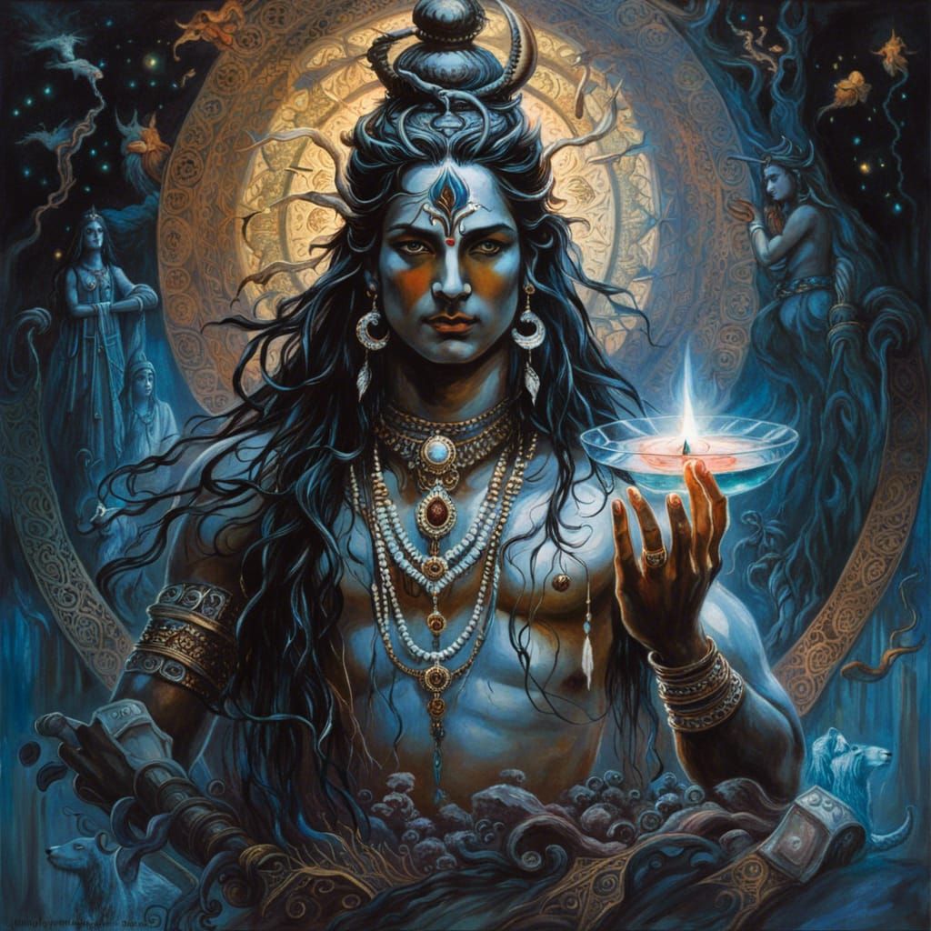 Lord Shiva Touching a Mirrored Reflection