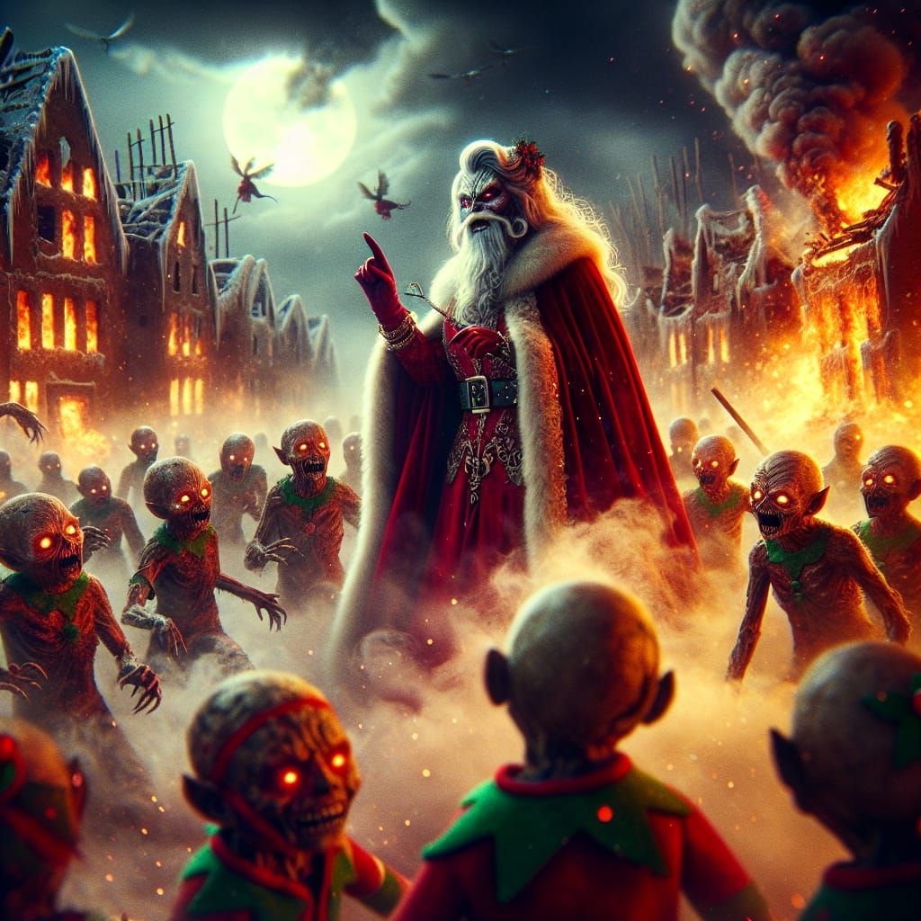 Sinister Christmas Apocalypse in Dramatic Digital Matte Pain...