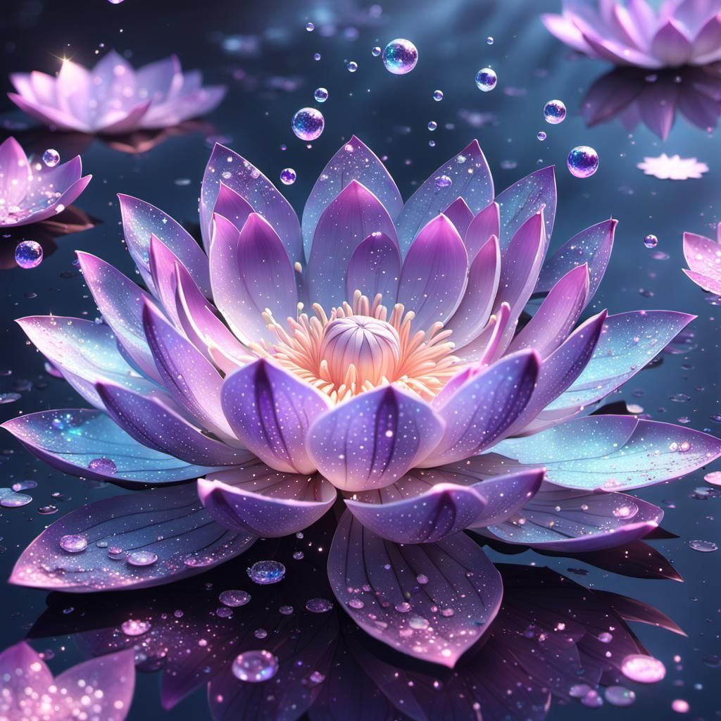 Ethereal Lotus in Iridescent Hues