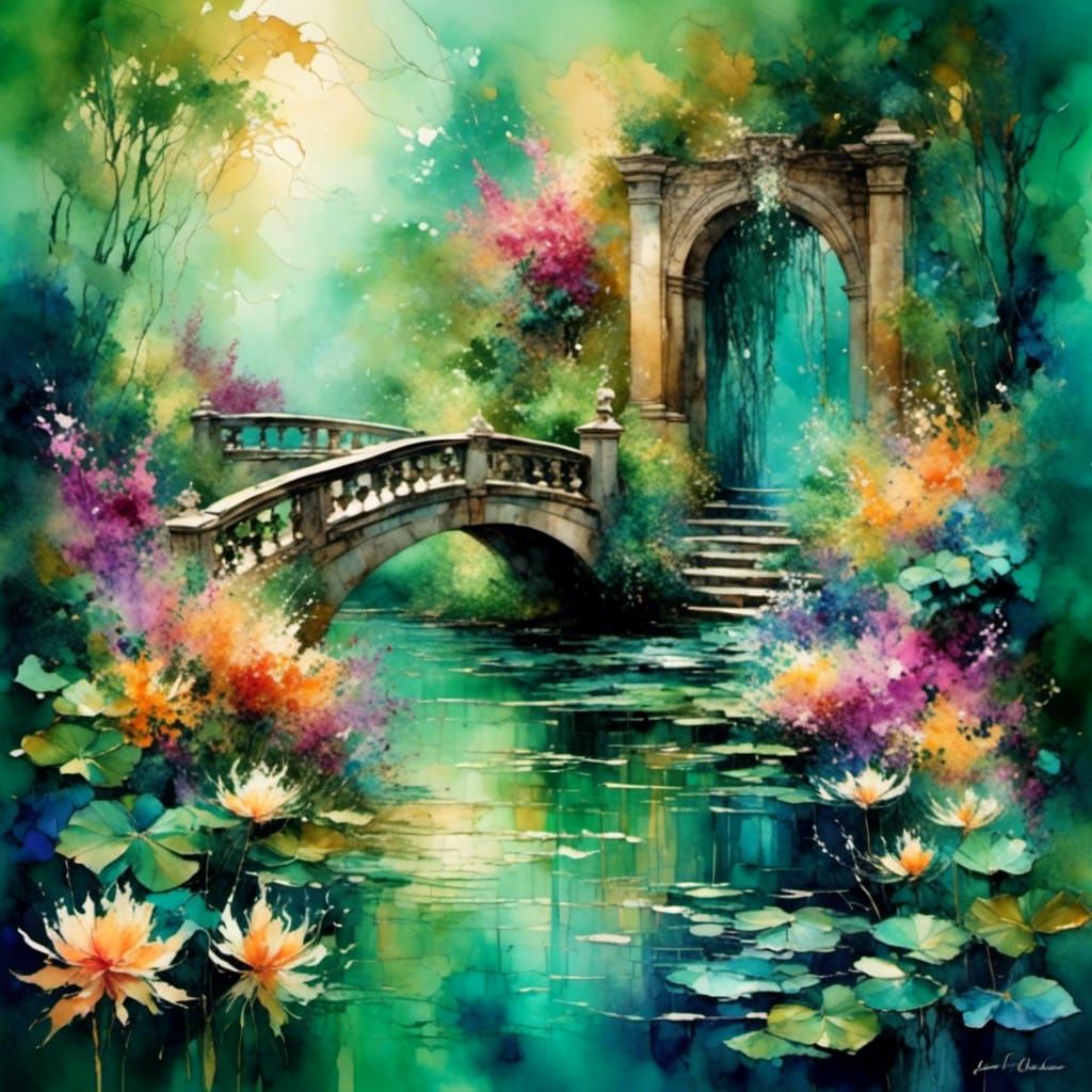 Opalescent Orchids in Impressionist Style