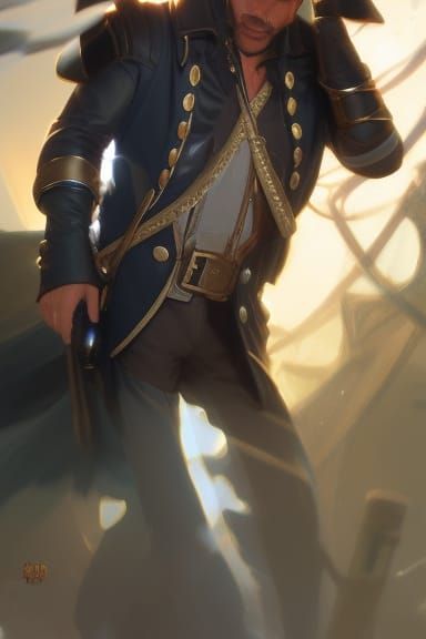 Dramatic Captain Hook Concept Art in Epic Style