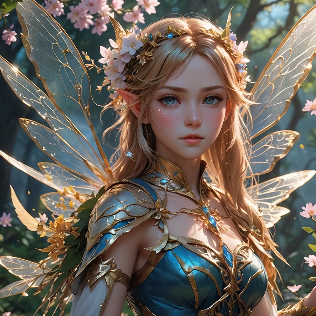 Anime Fairy Azriel in 3D Aesthetic Style