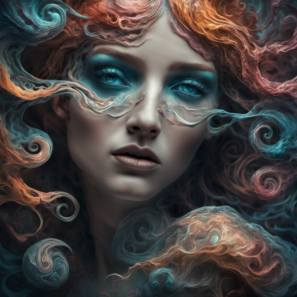 Surreal Eyes Open Revealing Dreamer in Mystical Light