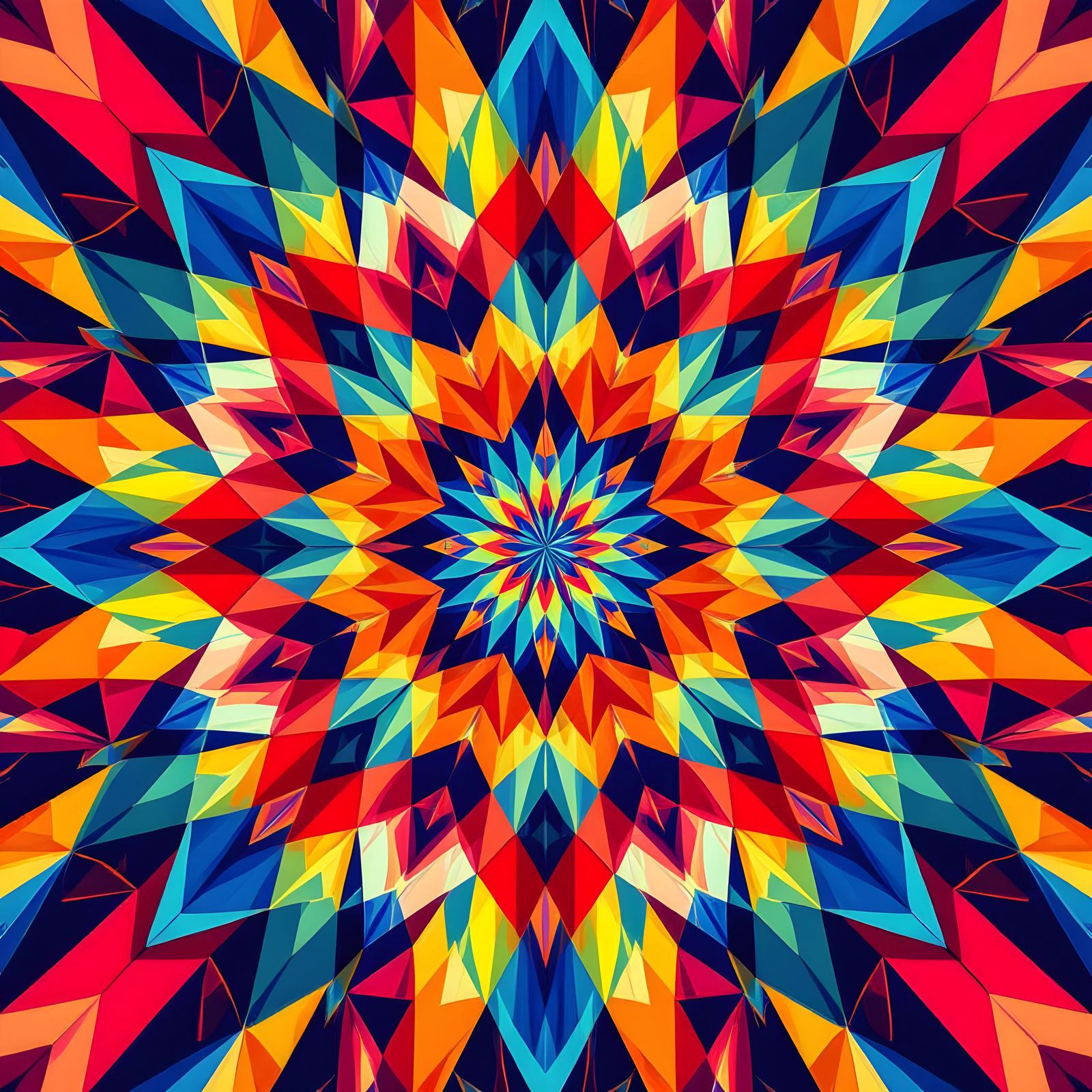 Bright 3D Kaleidoscope of Geometric Shapes