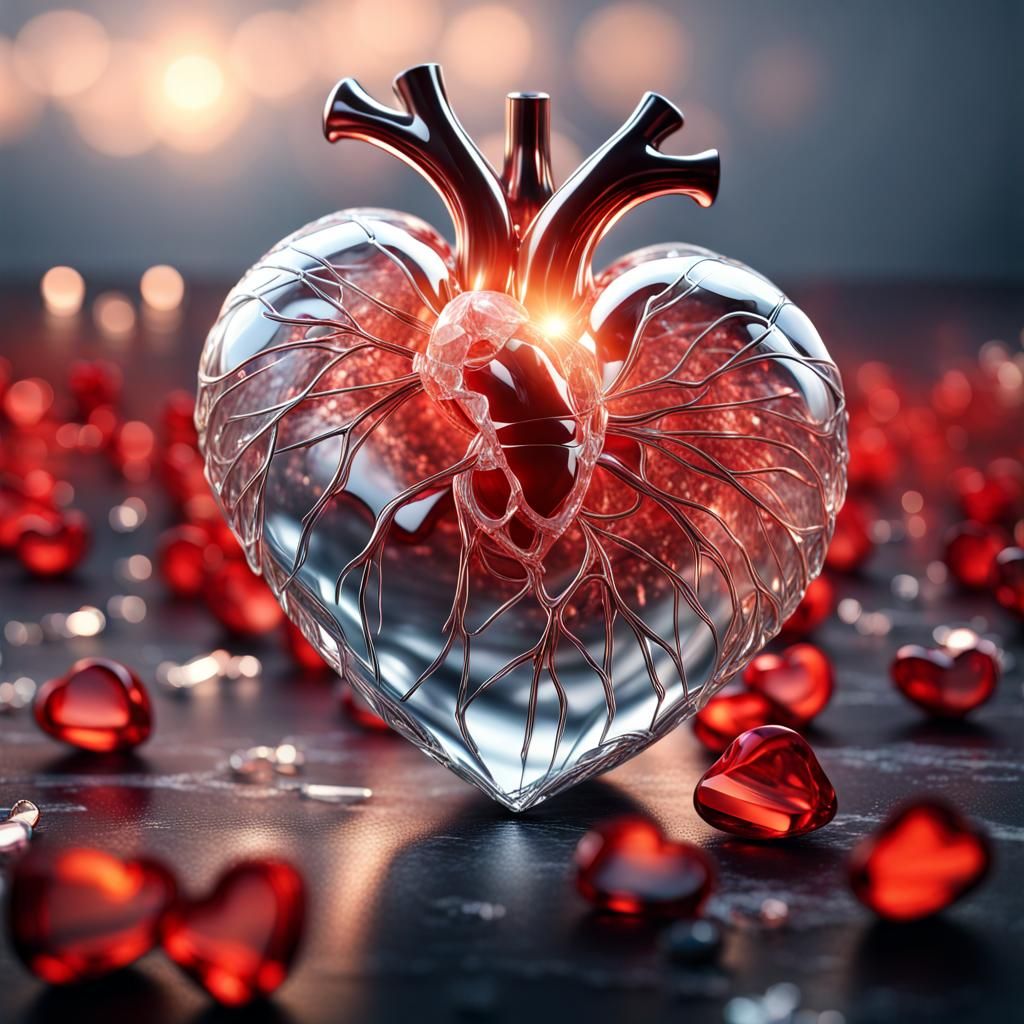 Crystal Heart: Photorealistic 3D Render