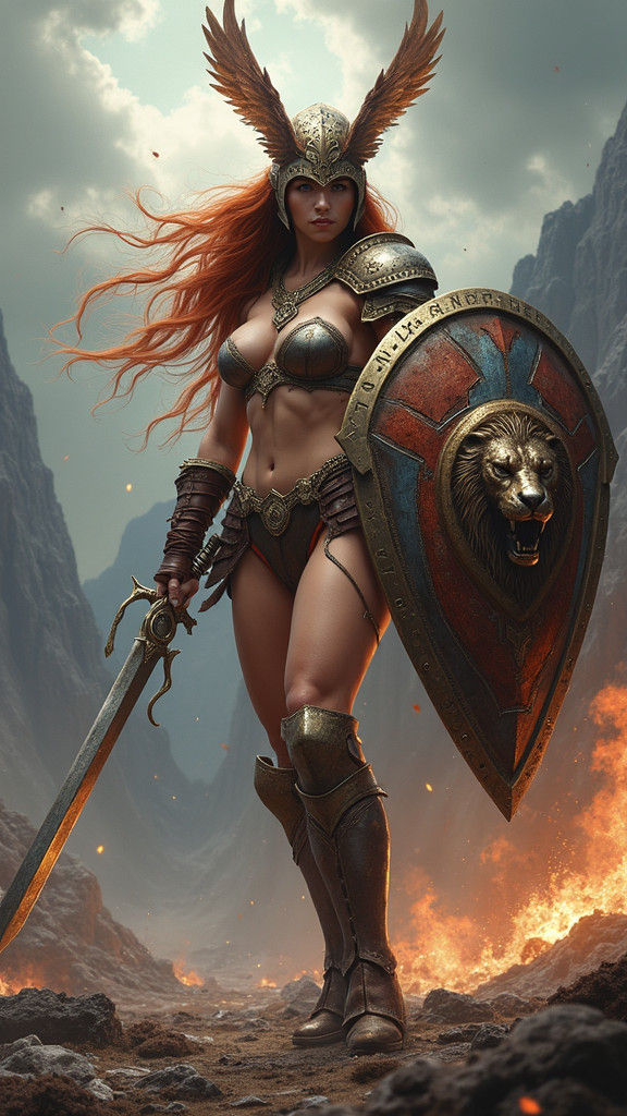 Fierce Armored Warrior Ready for Battle