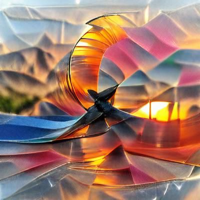 Abstract Sunset Through Warped Plexiglass