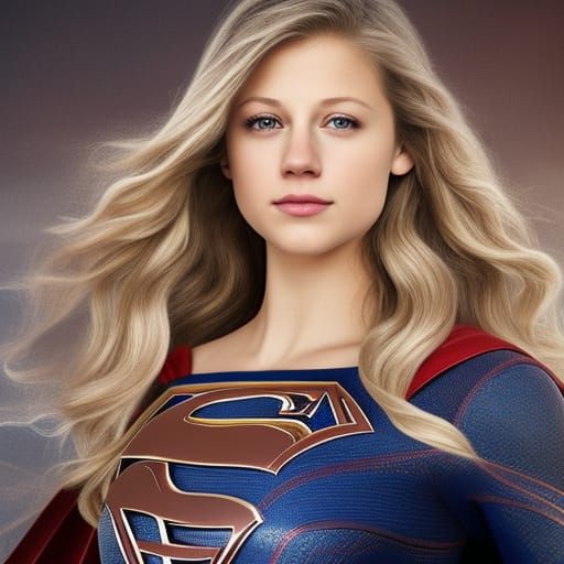 Supergirl Portrait in Hyperrealistic Digital Illustration