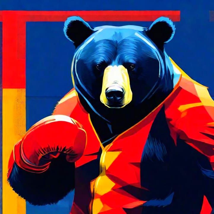 Bear Boxer in Pop Art Style