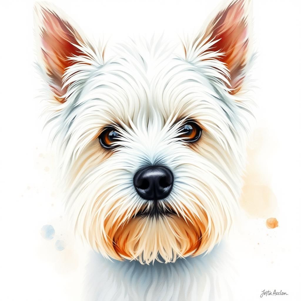 Watercolour West Highland White Terrier