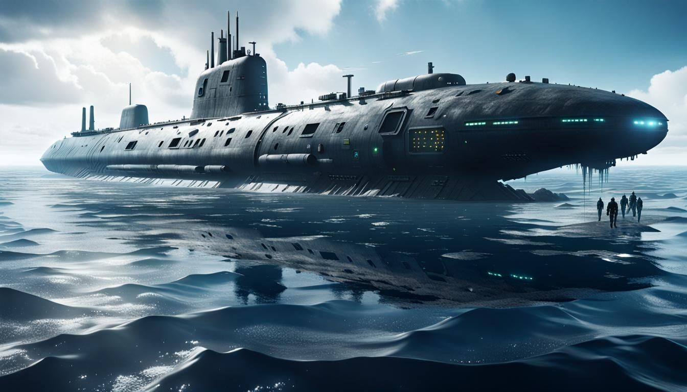 Eerie Alien Base Discovered by Submarine: Sci-Fi Concept Art