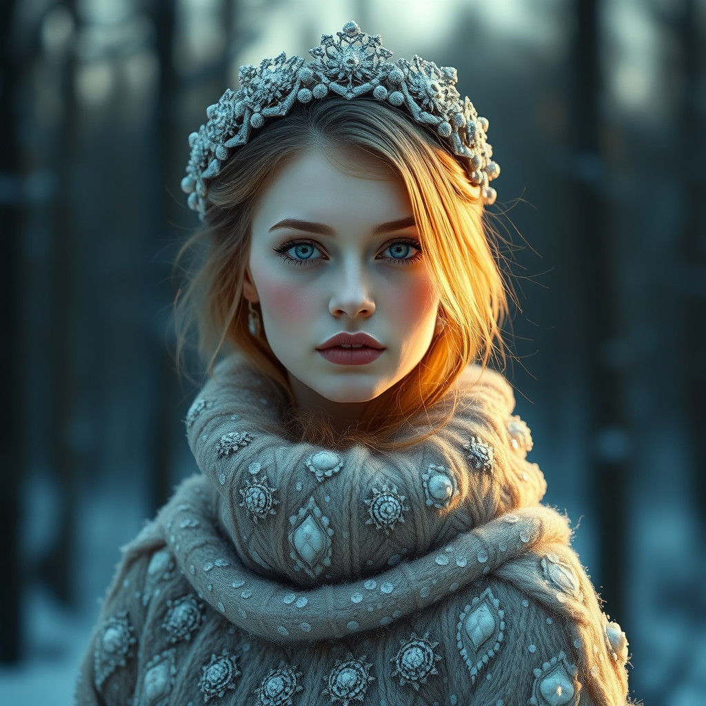 Ethereal Winter Portrait Inspired by Haute Couture
