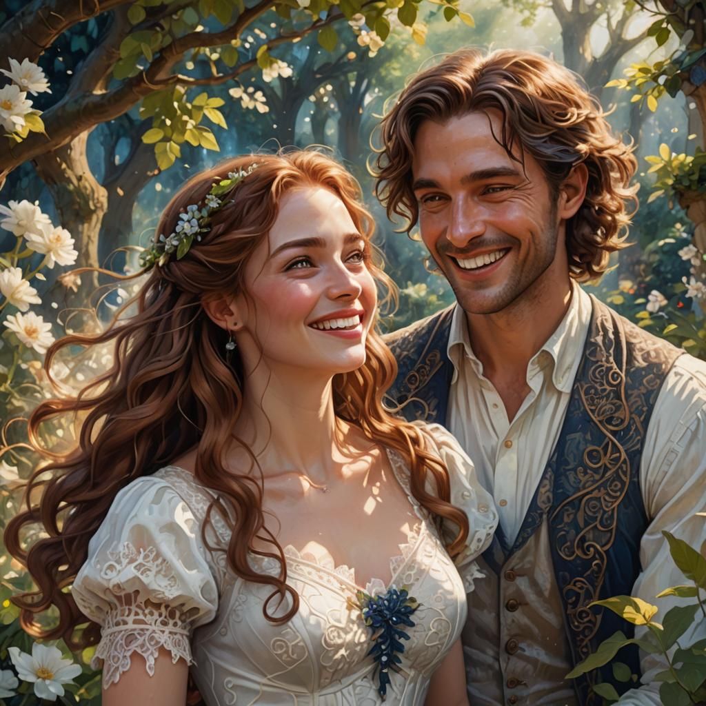 Enchanted Garden Portrait in Painterly Style