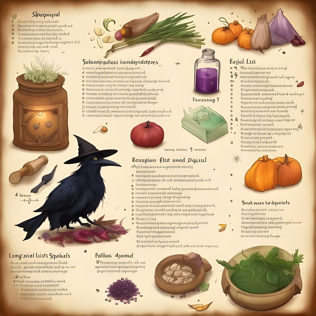 Witch's Familiars: Shopping List for Spells