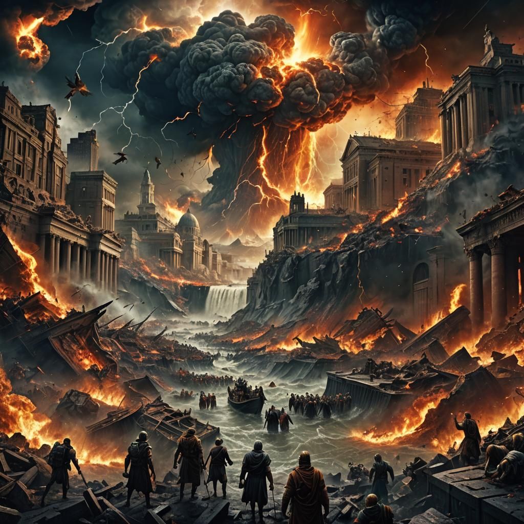 Biblical Apocalypse: Dramatic Matte Painting of Doomsday