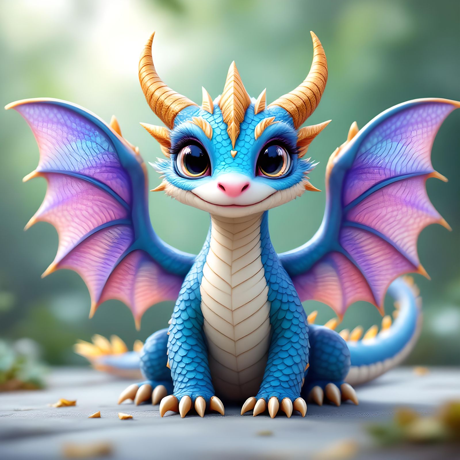 Fantasy Dragon with Intricate Scales in Digital Painting