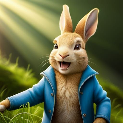 Hyperrealistic Peter Rabbit Splash Art