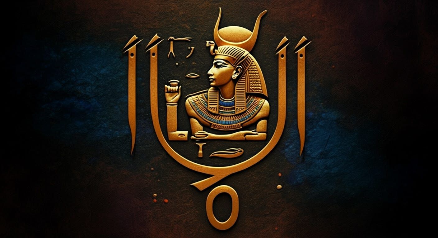 Surreal Hieroglyphic Text in Ancient Egyptian Style