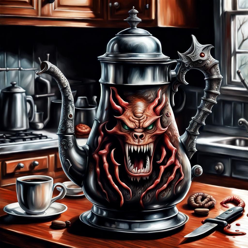 Coffee pot possessed by demon