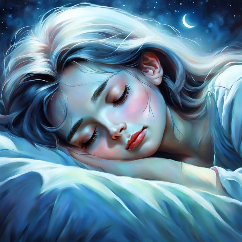 Surreal Dreamlike Portrait of a Sleeping Woman