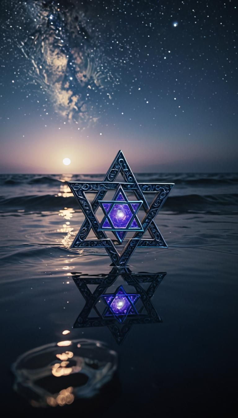 ( A Giant, Glowing,Liquid Silver dripping Star of David 9.00...