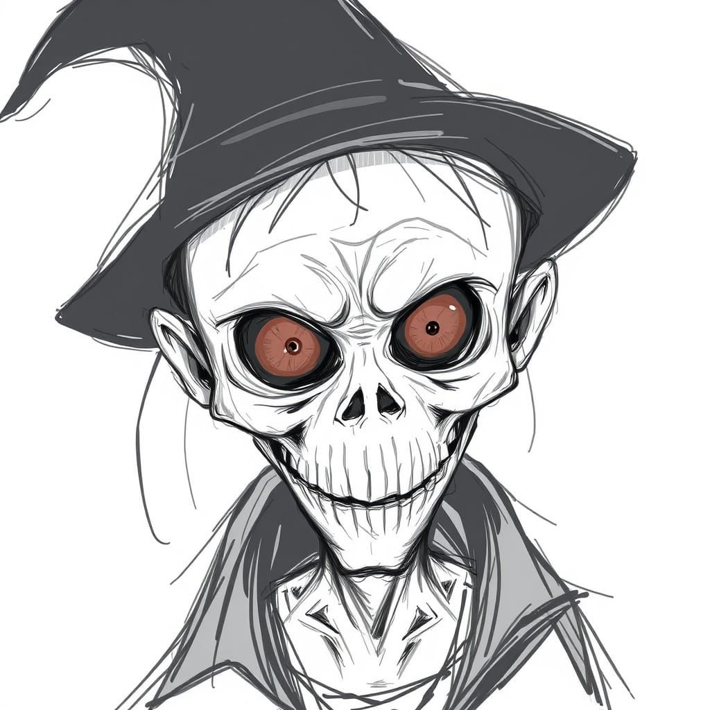 Spooky sketched portrait