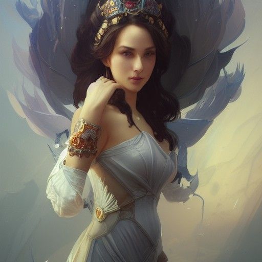 Ethereal Queen Portrait in Hyperdetailed Style