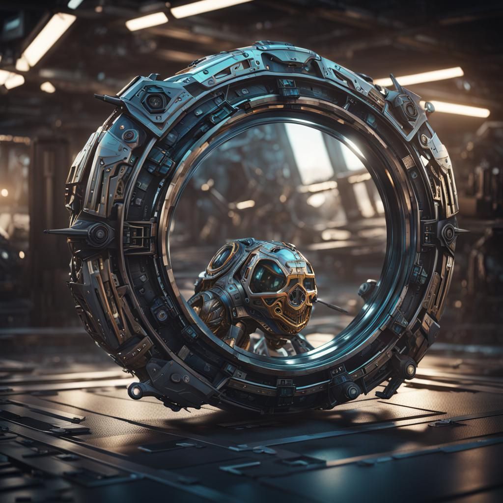 Tattoo Escapes Reality Through Mirror: Sci-Fi Art