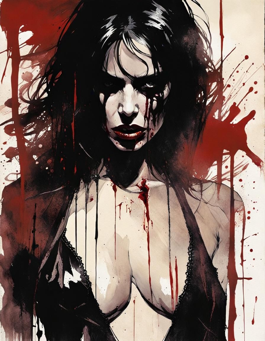 Vampire Portrait in Chiaroscuro Style