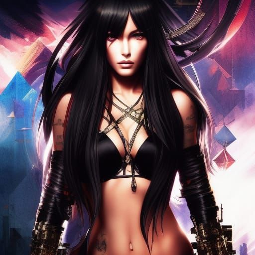 Megan Fox Hinata Fusion: Ninja Anime Portrait