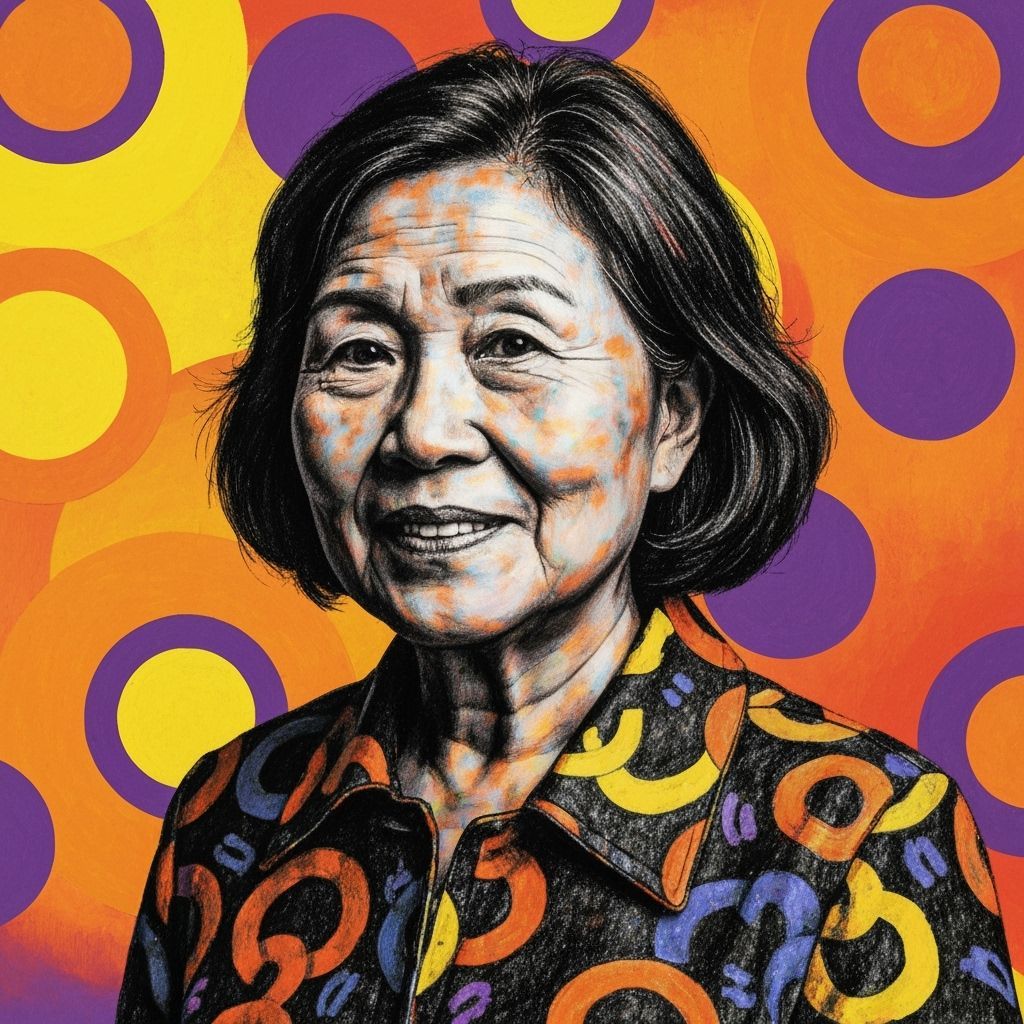 Vibrant Pop Art Portrait in Geometric Style