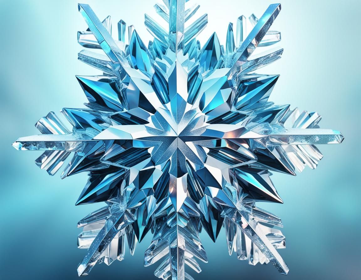 Hyperreal Snow Crystal in Vibrant 4K
