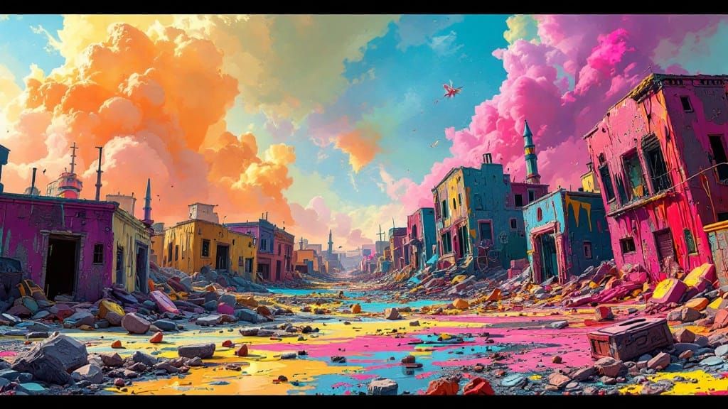 Crayon-Colored Apocalypse: Digital Painting Landscape
