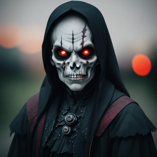 Undead Portrait with Red Eyes