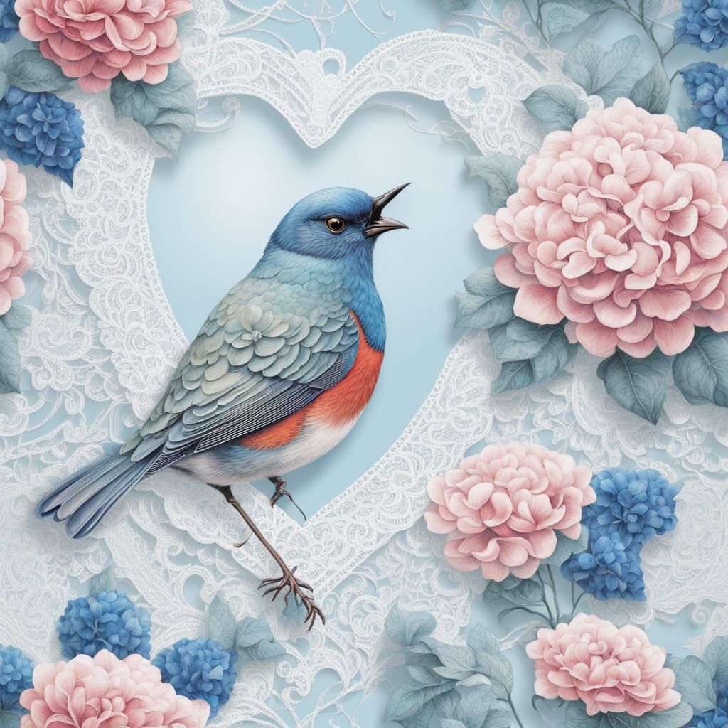 Whimsical Floral Heart in Soft Focus