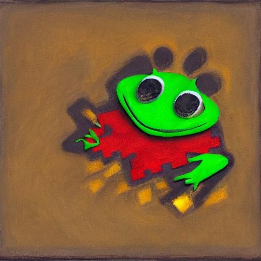 Cubist Still Life: Rose and Frog in Earth Tones