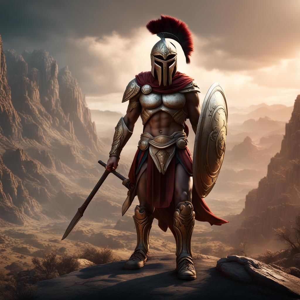 Detailed Spartan Matte Painting in Deep Color